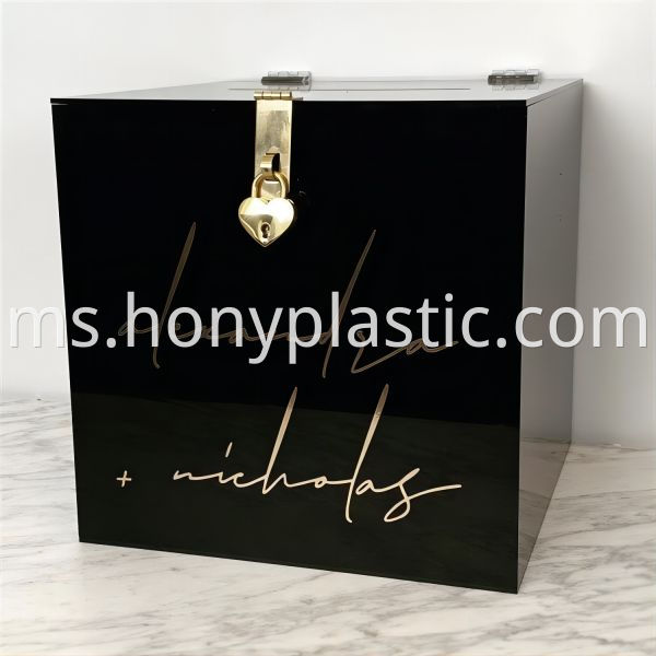 Custom Frosted Clear Acrylic Engagement Wishing Well Box for Wedding Event-8(1)